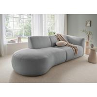 Ecksofa Jesi Silberfarben S: 238x107 Cm - Silberfarben/Schwarz, MODERN, Textil (238/107cm) - Livetastic