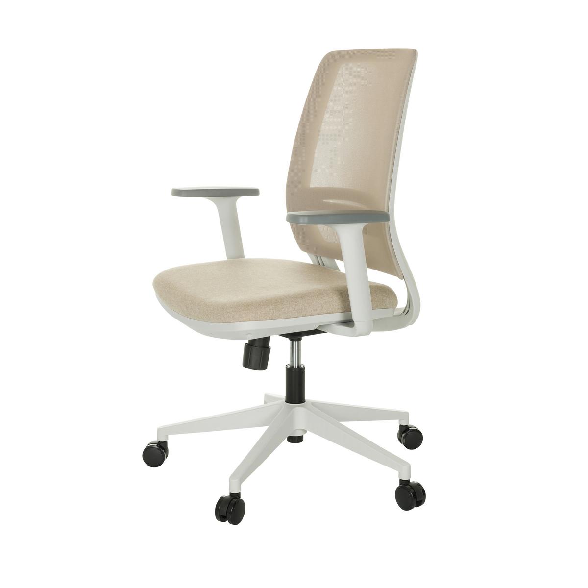 Drehstuhl Profondo Eco W - Beige/Weiß, Basics, Kunststoff/Textil (68/98,5-108,5/56cm) - MID.YOU