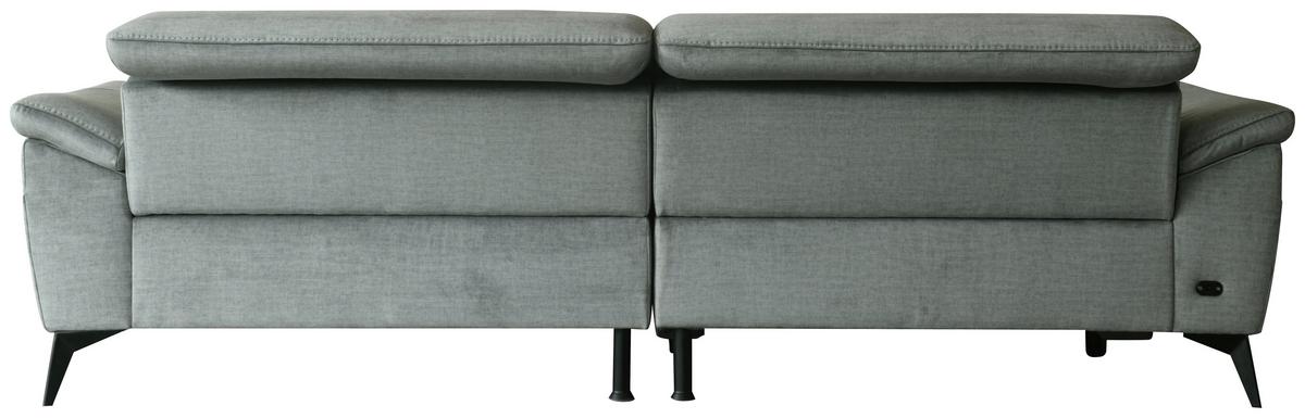 Ecksofa + Relaxfunktion Bonn Grau 262x170 cm - Schwarz/Grau, MODERN, Holz/Textil (262/79/170cm)