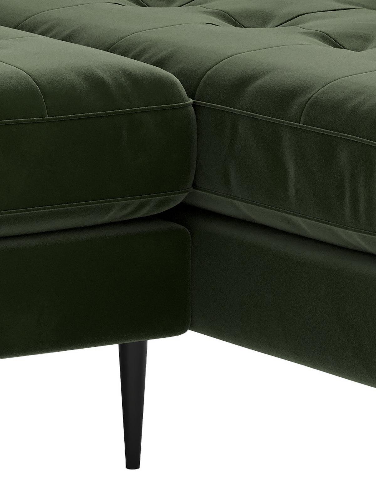 Ecksofa Scott - Edelstahlfarben/Olivgrün, Design, Textil (205/259cm) - Livetastic