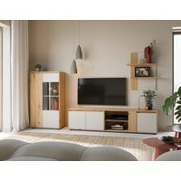 Obývacia stena CANEVA dub Artisan/Kašmír - kašmírová/dub artisan, Modern, kompozitné drevo/plast (267,5/135/40cm) - Modern Living