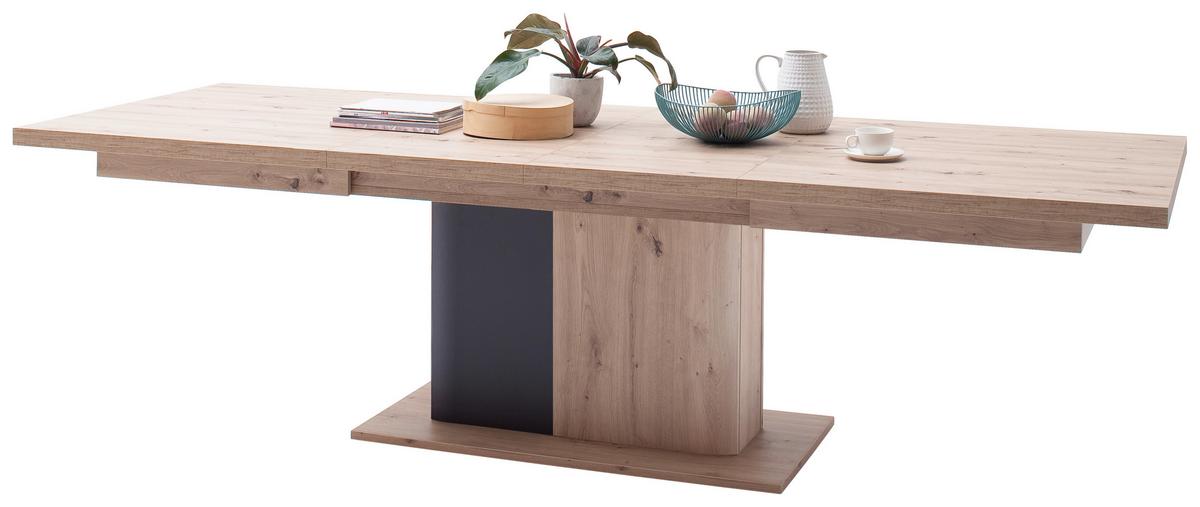 Esstisch Ausziehbar Cortona 180-280x100 Cm Eichefarben - Eichefarben/Anthrazit, Design, Holzwerkstoff (180-280/100/77cm) - Livetastic
