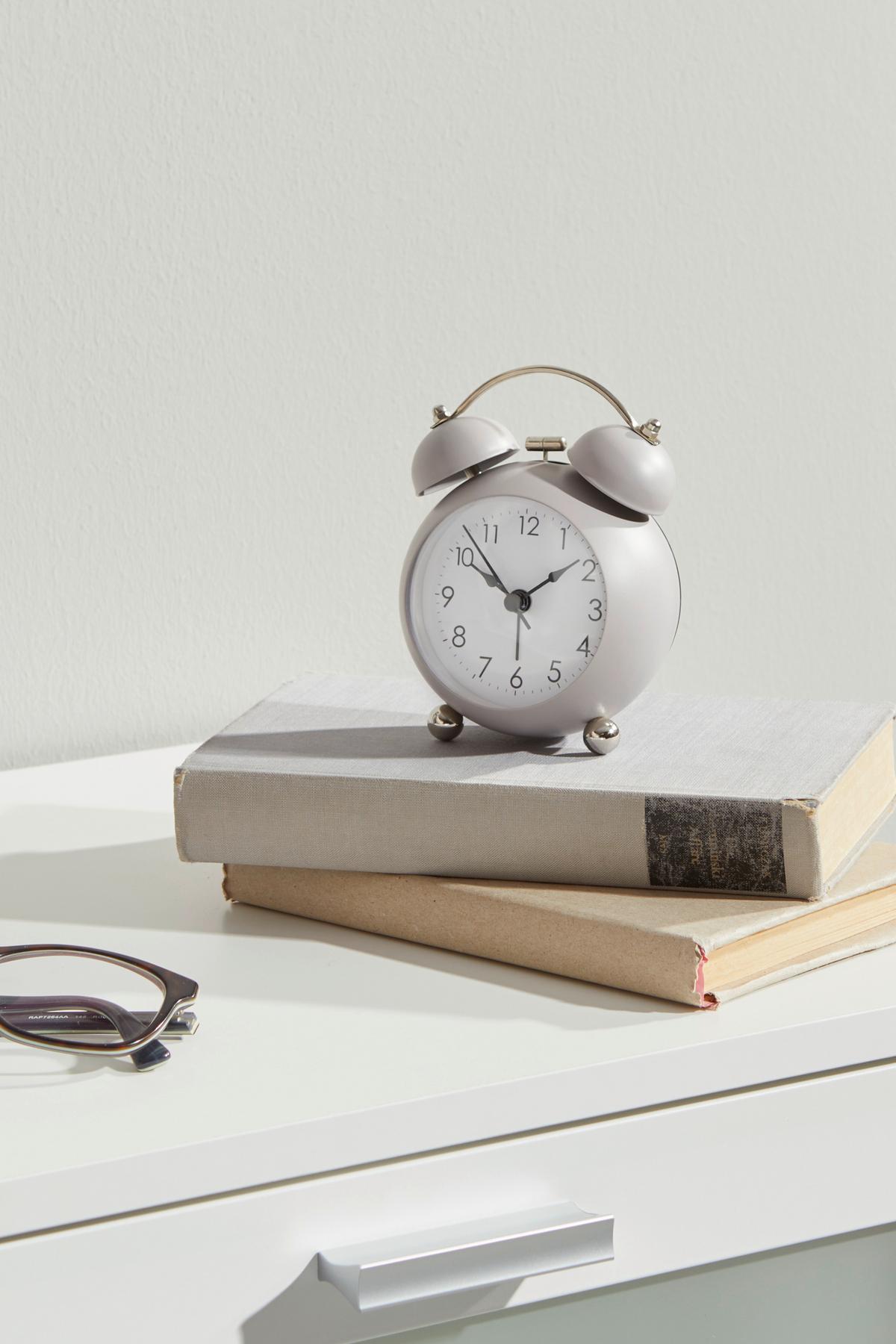 Wecker Alexi - Schwarz/Grau, Design, Glas/Papier (9,1/6,8/13cm) - Luca Bessoni