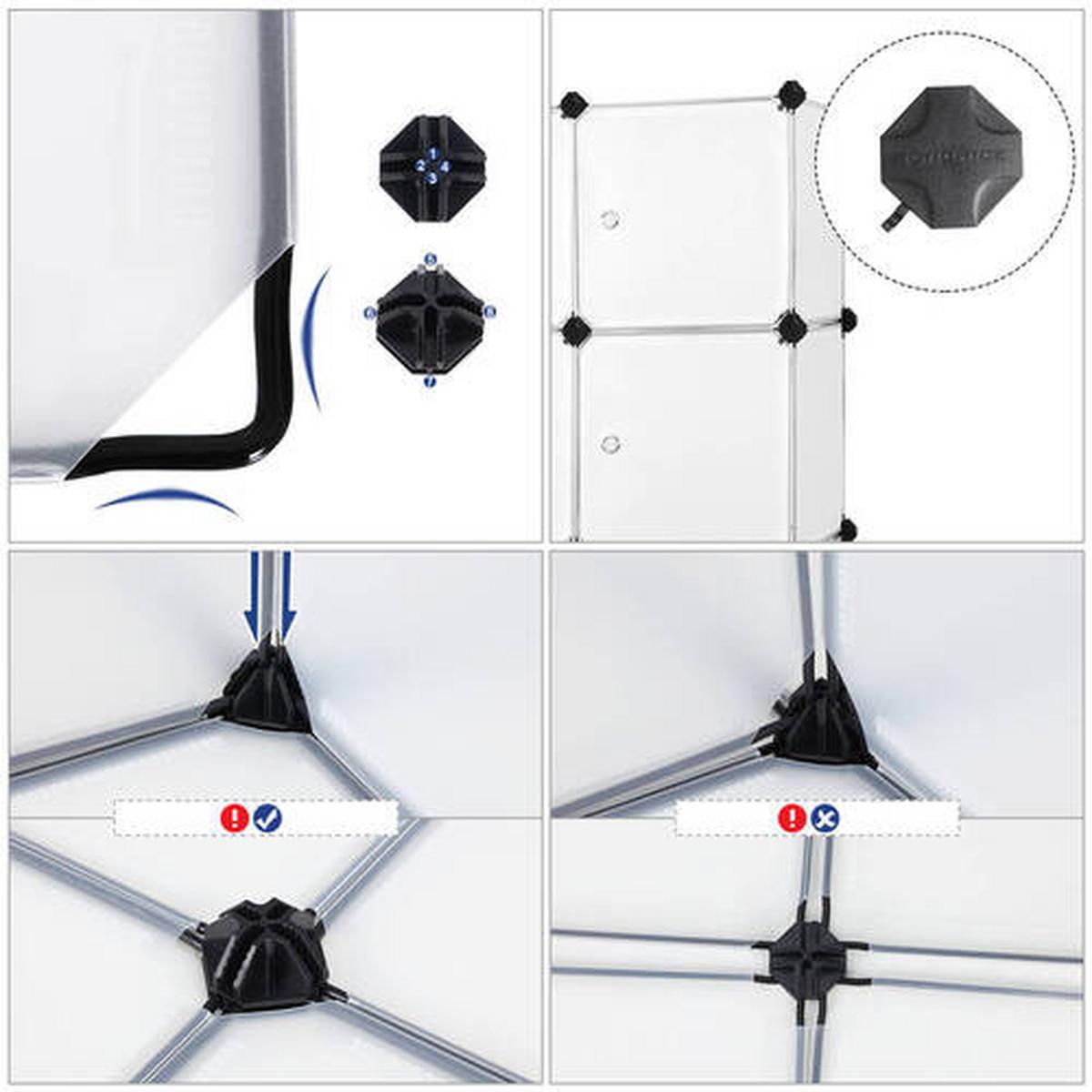 Regalkombination B: 93 cm, Weiß - Schwarz/Weiß, Basics, Kunststoff/Metall (93/123/31cm) - Boxxx