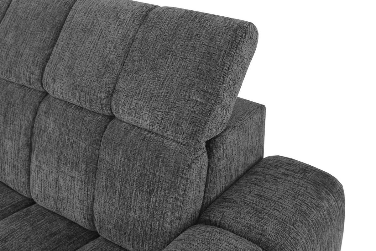 Rohová sedačka LAYA, pravá, antracitová žinylka KANSAS - antracitová/hořčicově žlutá, Moderní, textil (250/155cm) - Premium Living