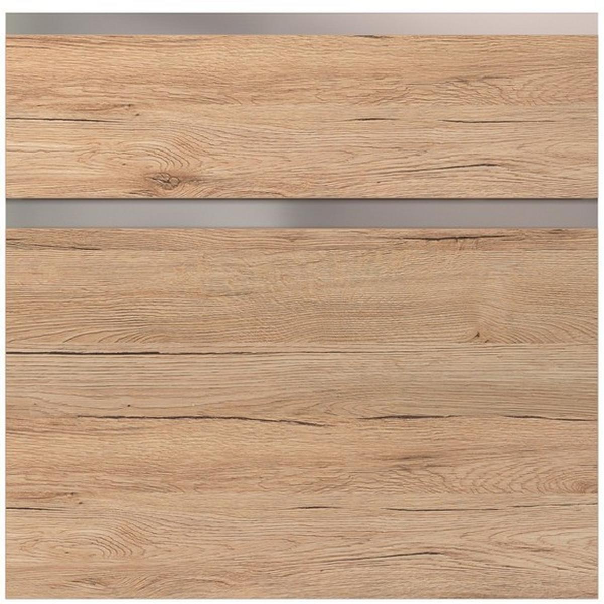 Badmöbel-Set 5-Tlg. Riga B: 200 cm Eiche Dekor - Weiß, Holzwerkstoff (200/200/56cm) - Vertico