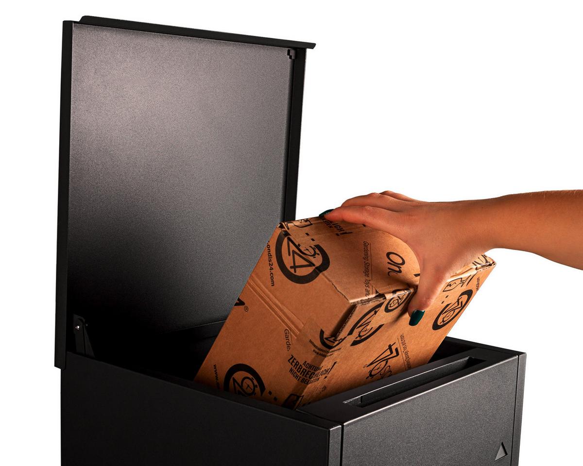 Paketbox Mit 2 Schlüssel Schwarz H: 118,5 Cm - Schwarz, Basics, Metall (39,5/118,5/38,5cm)