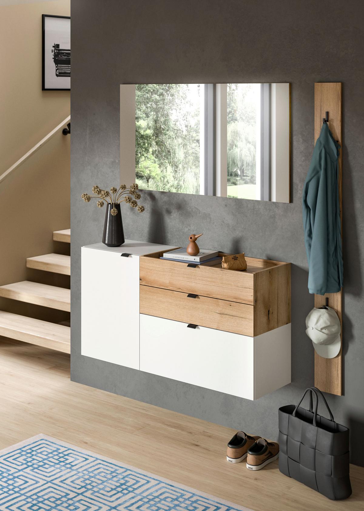 Wandspiegel Naro Eiche dunkel Dekor B: 120cm - Eiche dunkel, Design, Glas/Holzwerkstoff (120/64/2cm) - Livetastic
