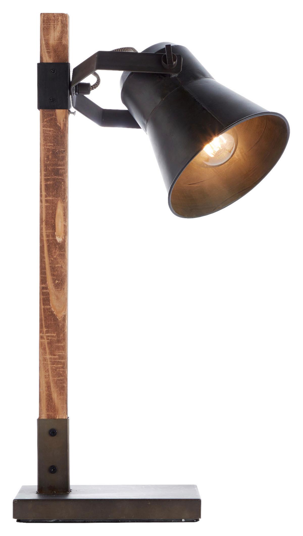 Tischleuchte 82149/46 Plow - Schwarz, Natur, Holz/Metall (16/55cm) - Brilliant