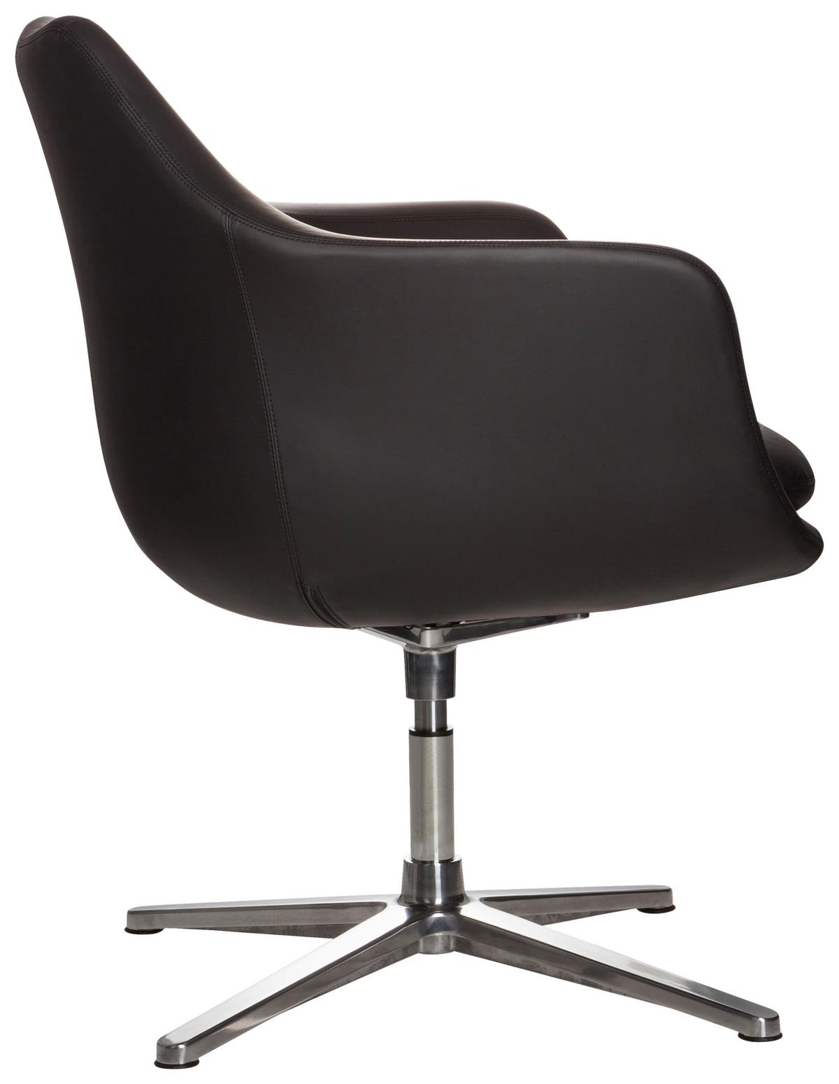 Drehstuhl Artemia Schwarz Bis 150 Kg - Silberfarben/Schwarz, Basics, Textil/Metall (67/85/63cm) - MID.YOU