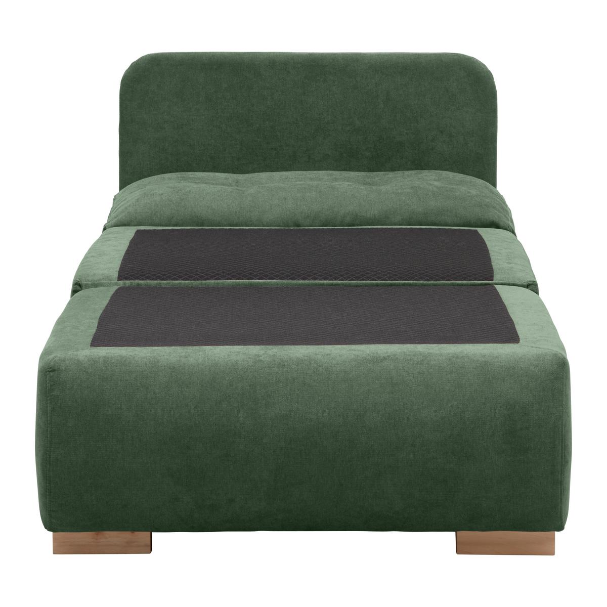 Rozkládací křeslo MODENA, olivově zelená - černá/přírodní barvy, textil/plast (89/88/90cm) - Based