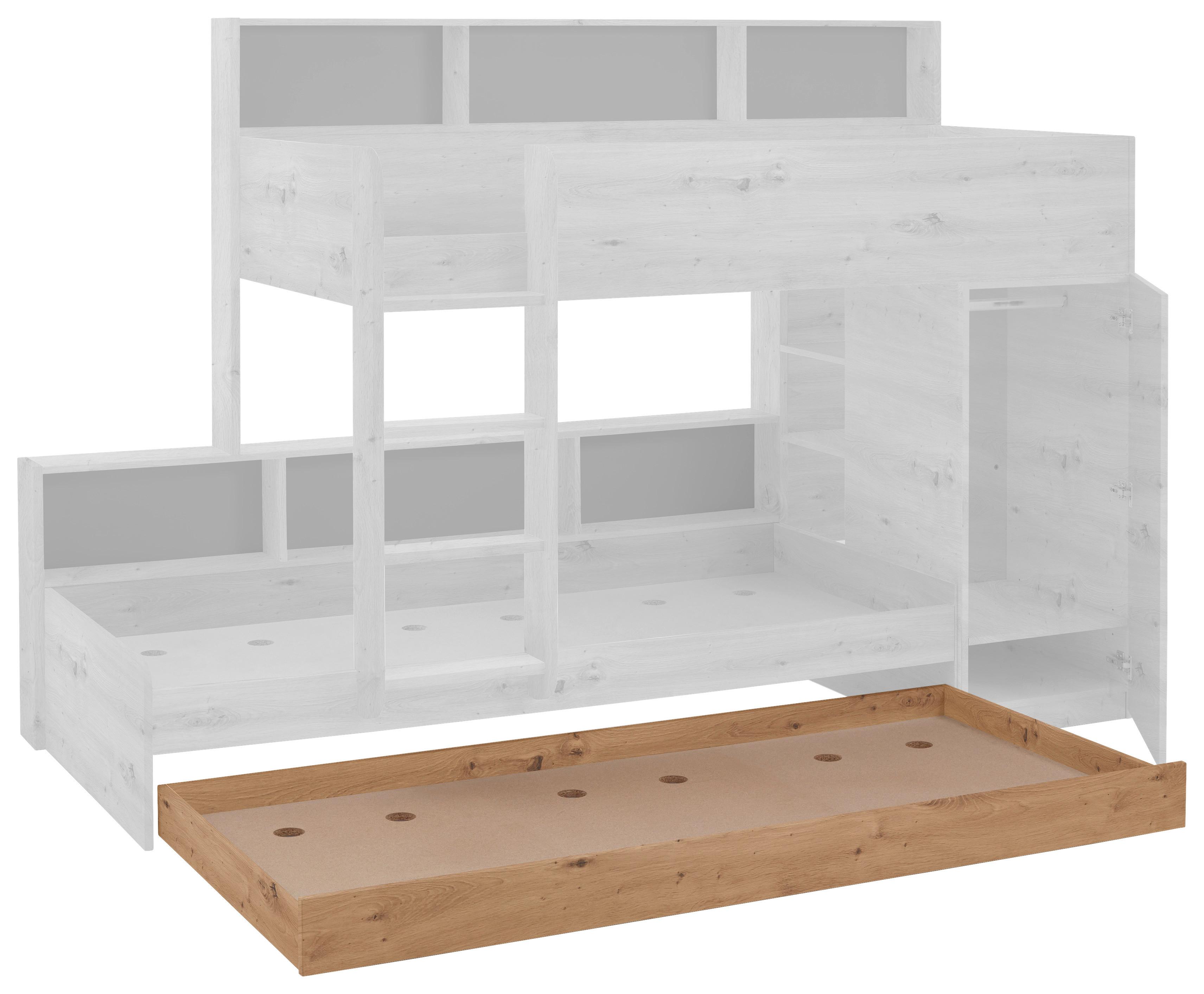 Bettkasten Sina B: 199,4 Cm Eichefarben Mit Rollen - Eiche Artisan, MODERN, Holzwerkstoff (199,4/20,5/95,6cm)