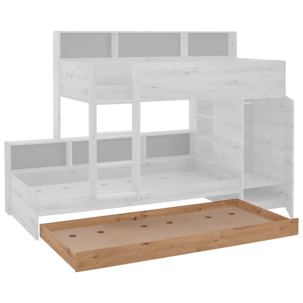 Bettkasten Sina B: 199,4 cm Eichefarben mit Rollen