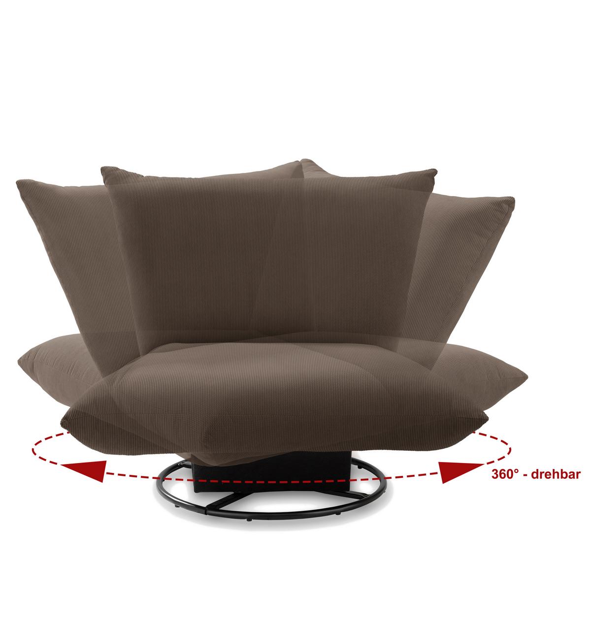 Relaxsessel Cremona Braun B: 100 Cm - Schwarz/Braun, Design, Textil (100/78/96cm) - Livetastic