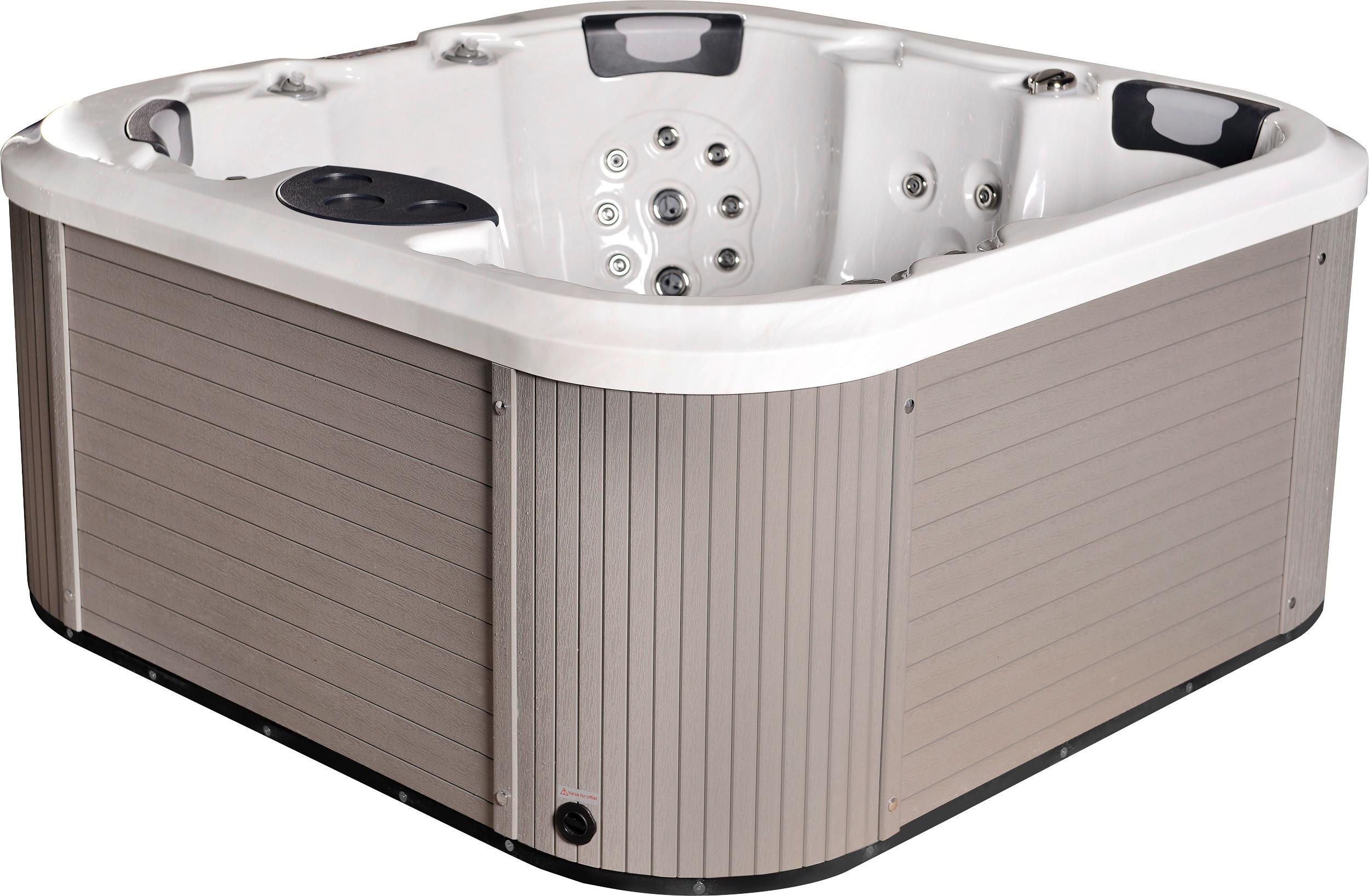 Whirlpool Acryl Florenz 200 X 91 X 200 cm - Weiß/Grau, MODERN, Kunststoff (200/200/91cm)