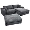 Ecksofa Funny S Dunkelgrau mit Hocker S: 265x180 cm - Dunkelgrau/Schwarz, Basics, Textil (265/180cm) - Livetastic