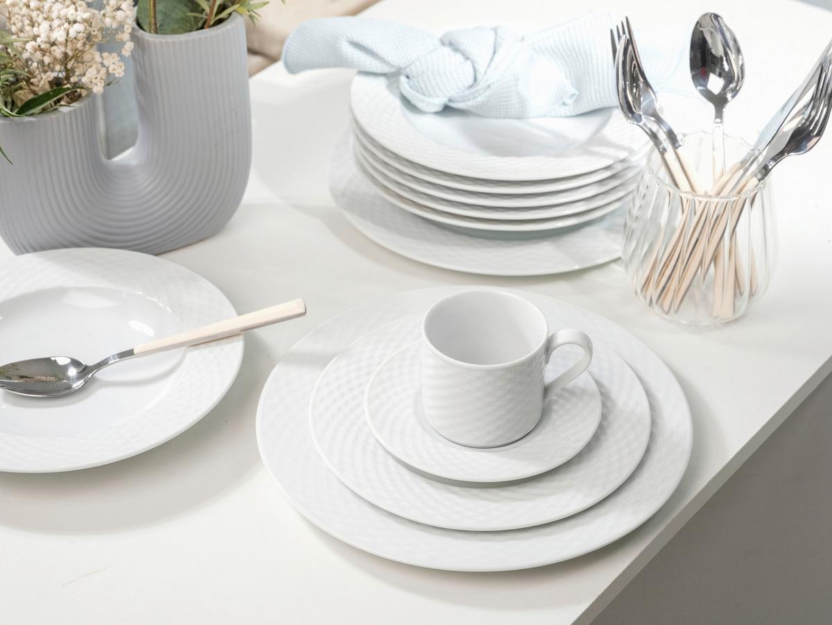 Kombiservice Polo Weiss Porzellan, 6 Pers., 30-Teilig - Weiß, Basics, Keramik - Creatable