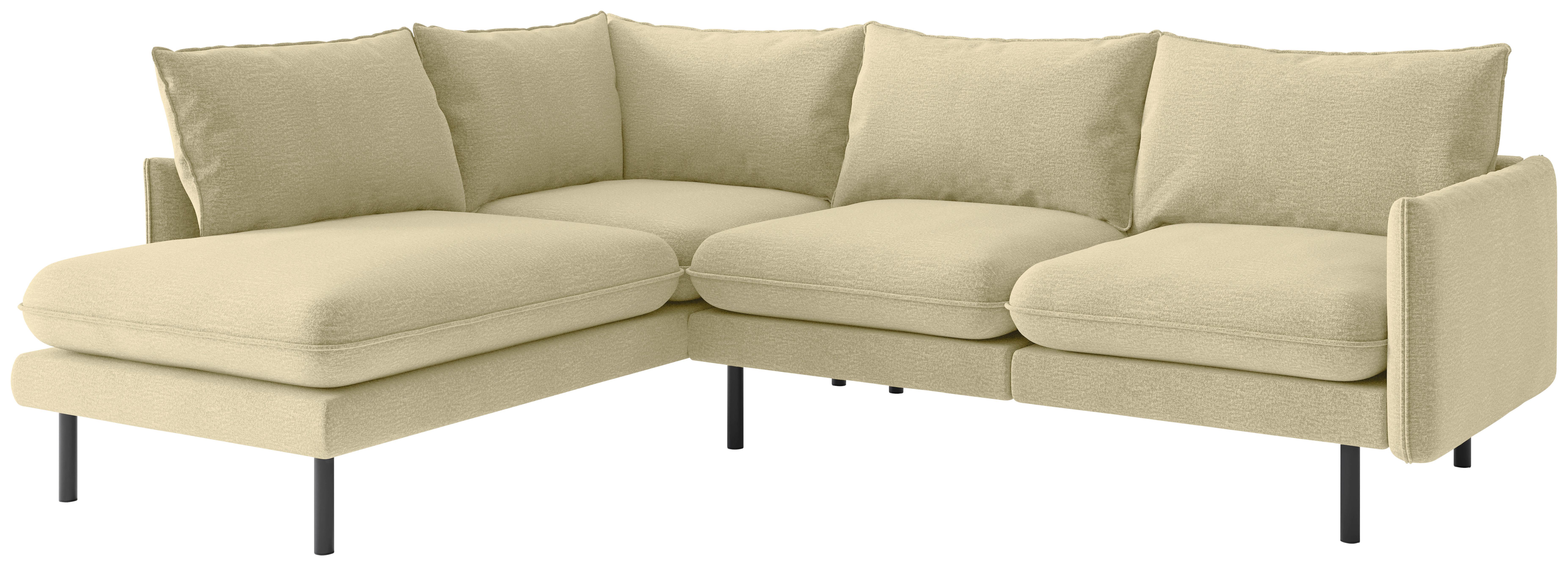 Ecksofa Samos Beige S: 204x267 cm - Beige/Schwarz, Design, Textil (204/267cm) - Livetastic
