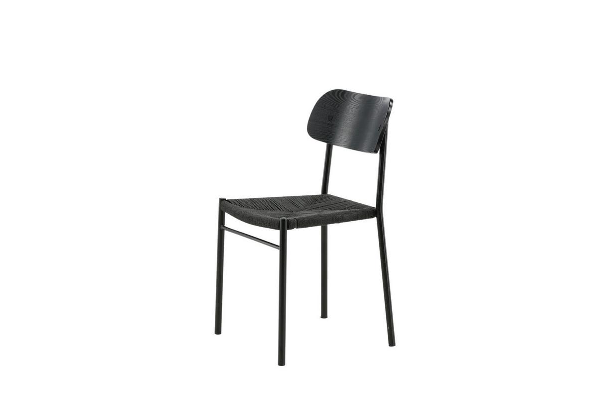STUHL Polly Schwarz B: 45 cm - Schwarz, MODERN, Holz/Textil (45/80/50cm) - Livetastic