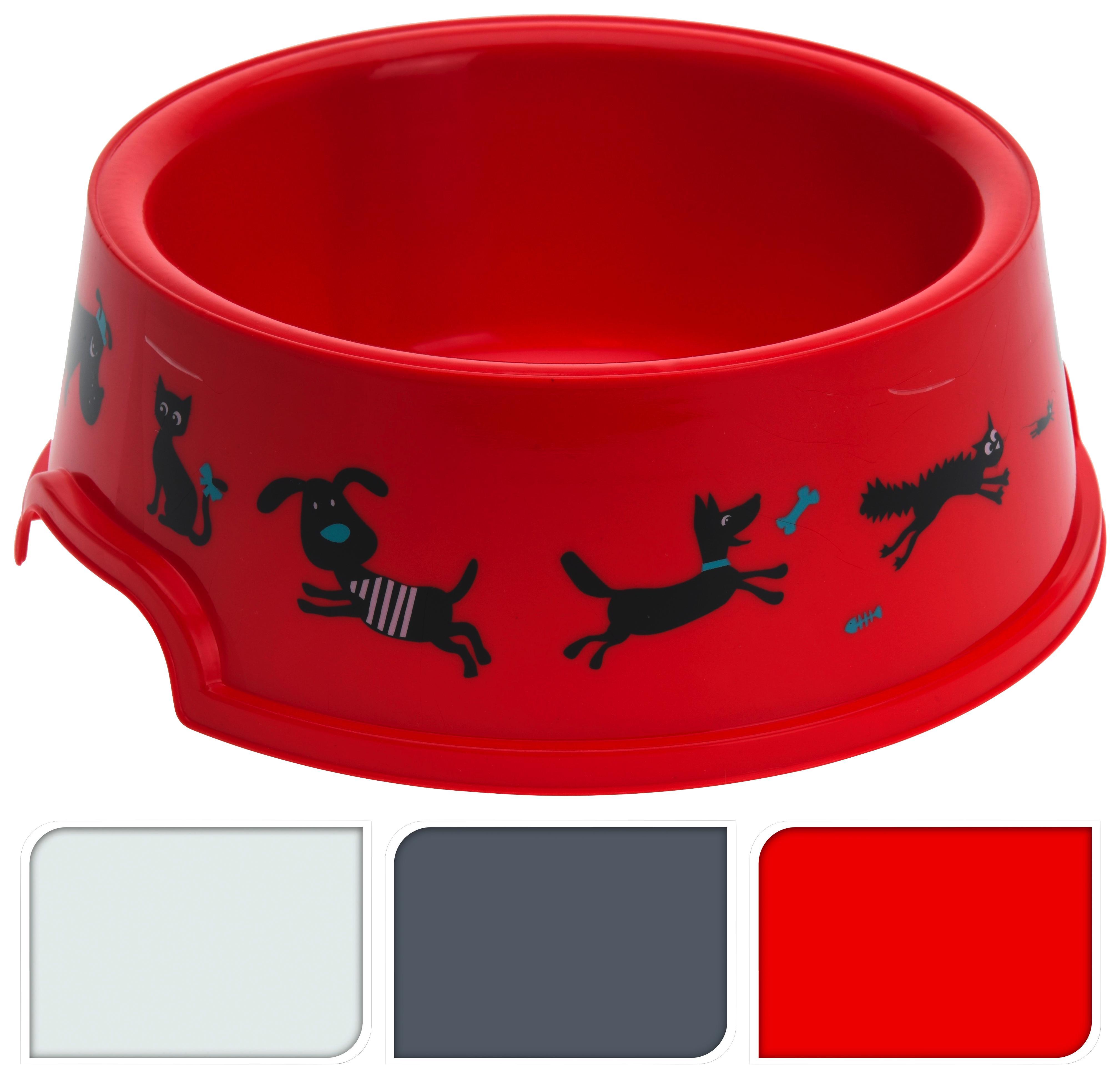 Etetőtál Lisa - Piros/Szürke, Basics, Műanyag (16,5/7cm)