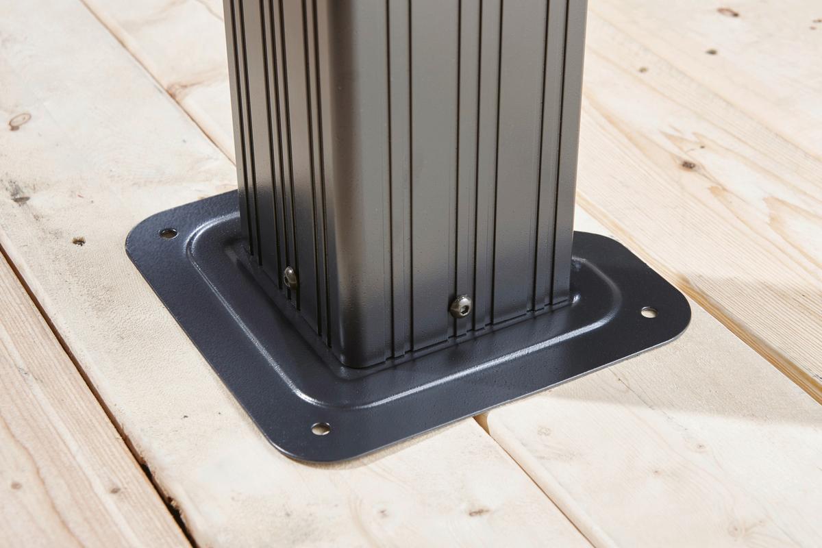 Pavillon Mykonos 364x299 cm sturmfest Gartenpavillon - Anthrazit, Basics, Metall (364/291/299cm)
