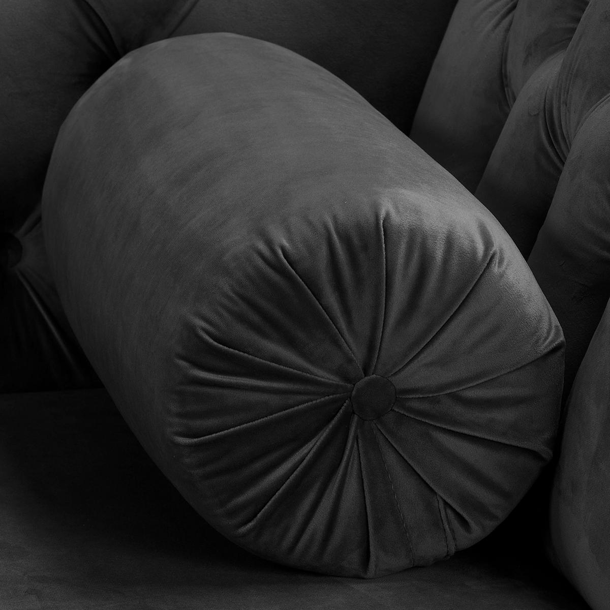 Récamiere Pako Schwarz B: 185cm - Schwarz/Braun, Design, Textil (185/93/75cm) - Livetastic