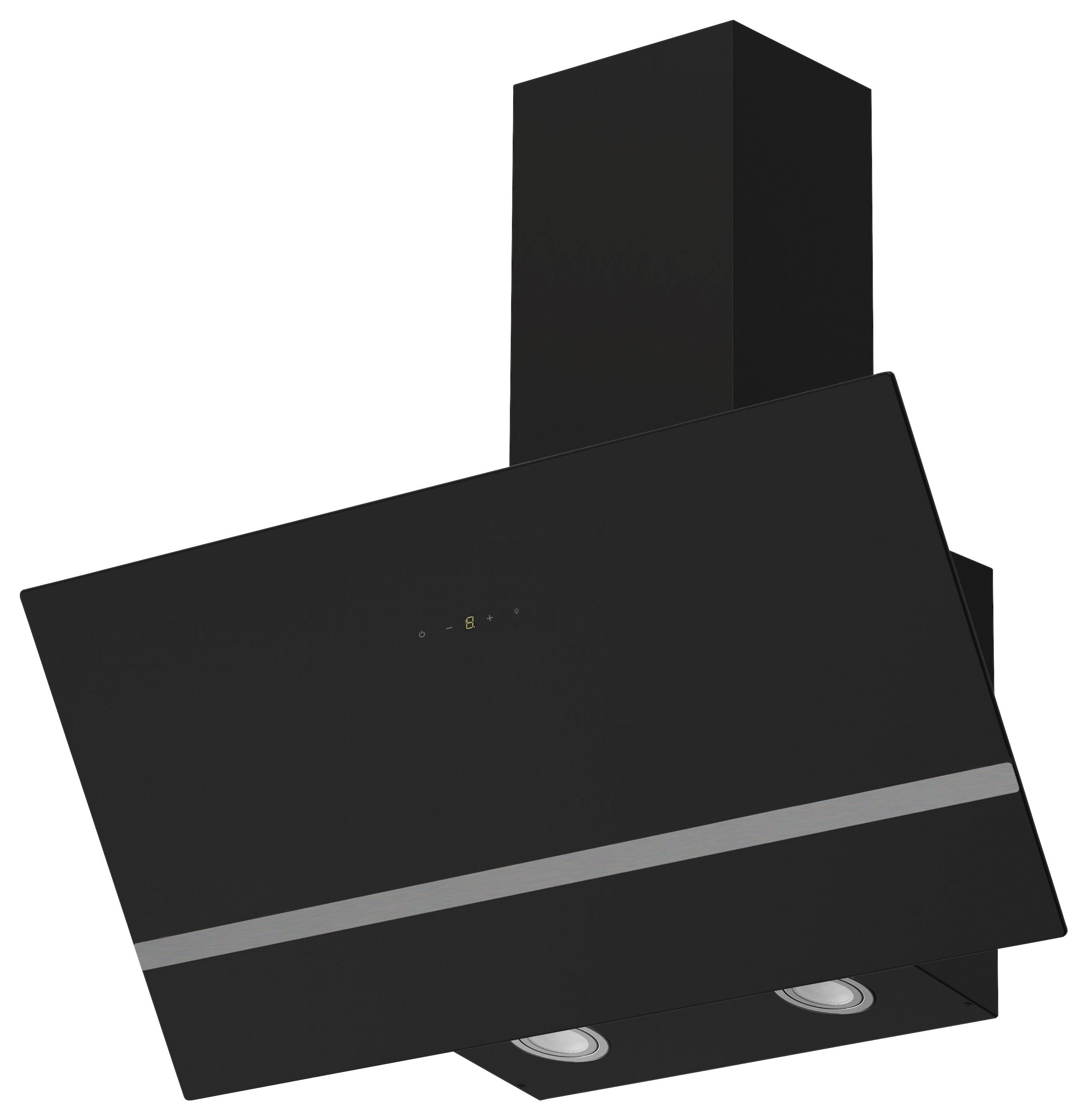 Dunstabzugshaube Respekta BxH: 89,5x74,5 cm - Schwarz, Trend, Glas/Metall (89,5/74,2-109,2/38,5cm) - Respekta