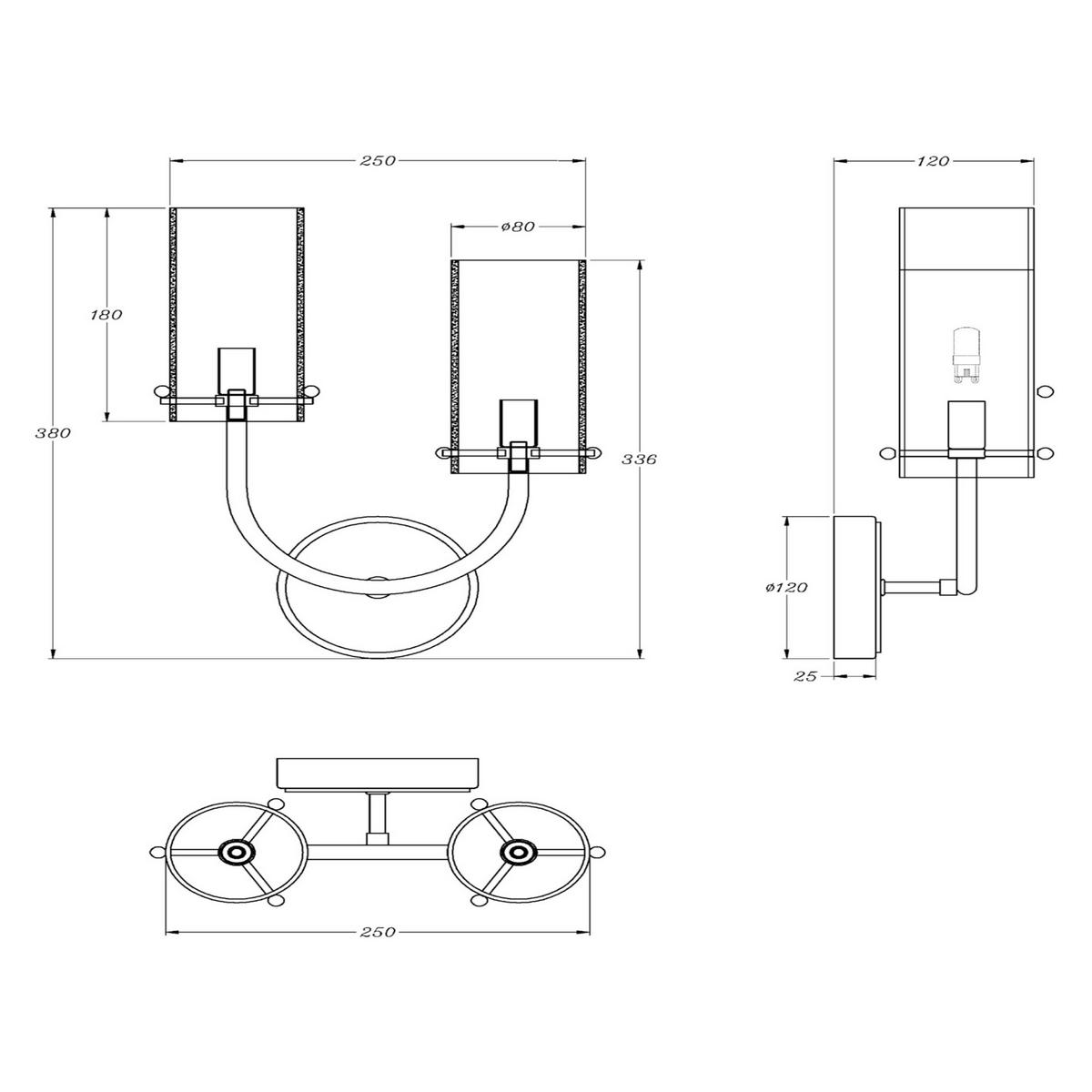 Wandleuchte Arco - Messingfarben, Basics, Glas/Metall (25/38/12cm) - MAYTONI