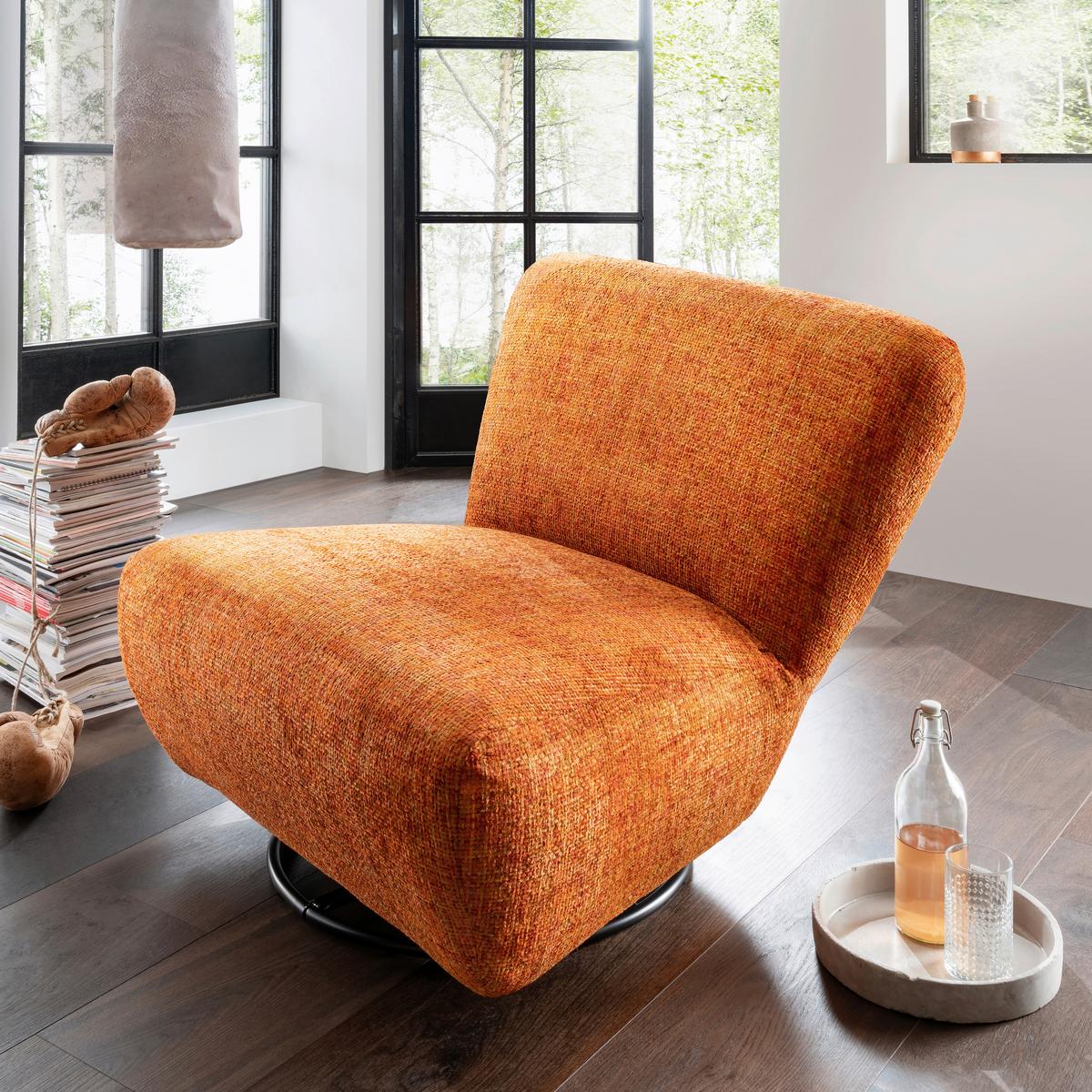 XXL-Sessel Cremallo, Koralle B: 95 cm - Koralle/Schwarz, Trend, Textil (95/77/94cm) - Livetastic