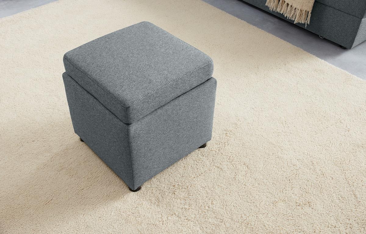 Sitzbox Looks Iii - Dunkelgrau/Schwarz, Design, Textil (45/47/45cm) - LOOKS by W.Joop
