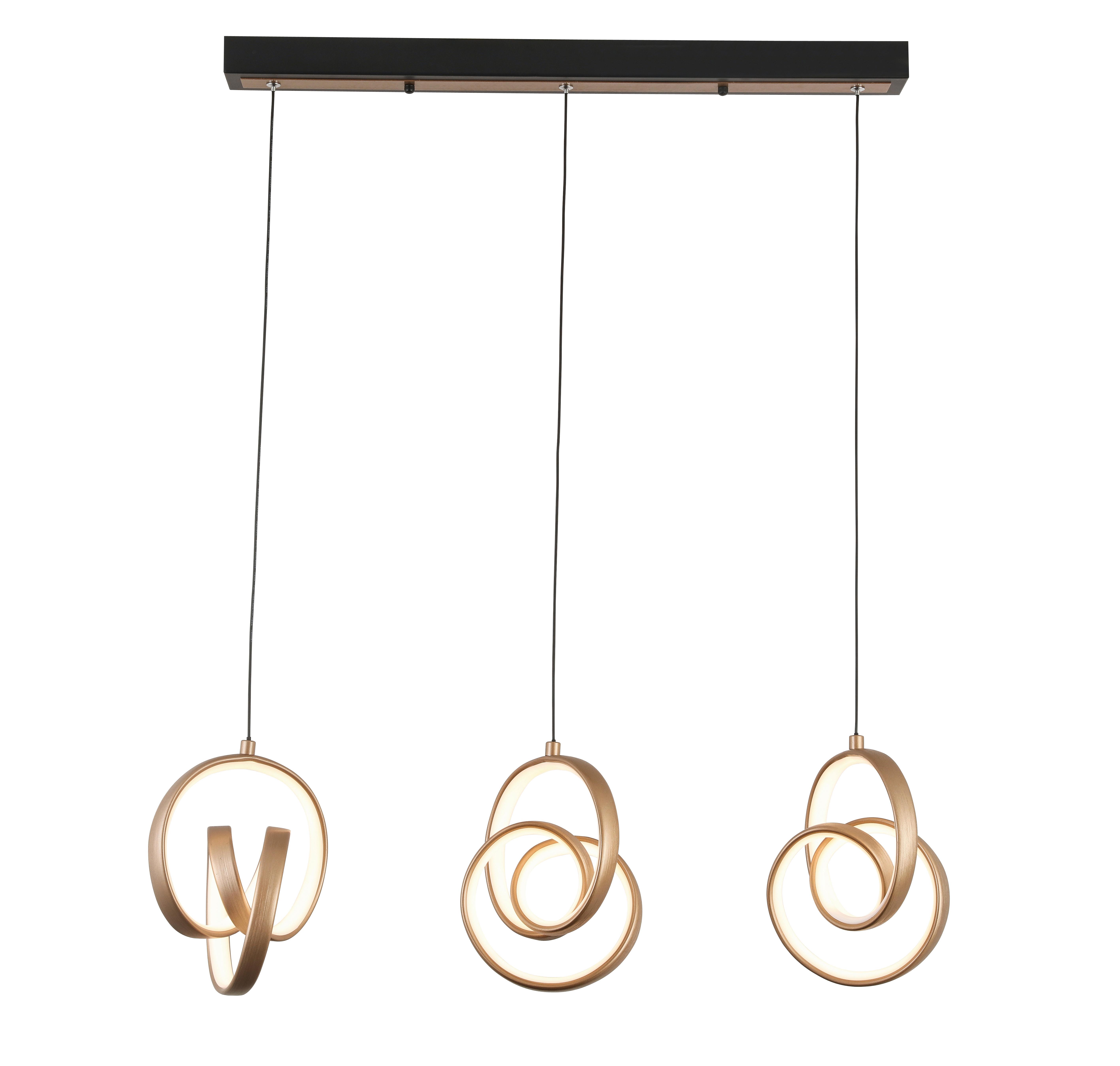 Závěsné LED svítidlo JOSEM1 - černá/cappuccino, Moderní, kov/plast (75/18/120cm) - Premium Living