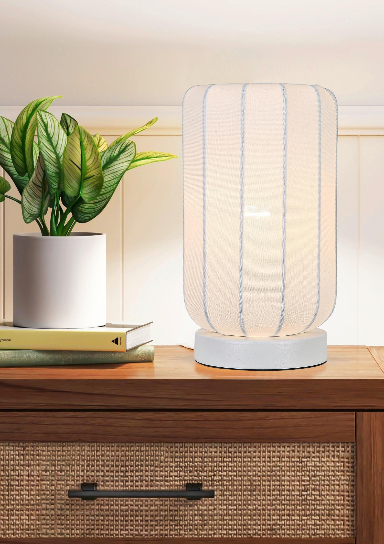 STOLNÁ LAMPA STOIU - biela, Modern, kov/textil (14/24,5cm) - Mömax