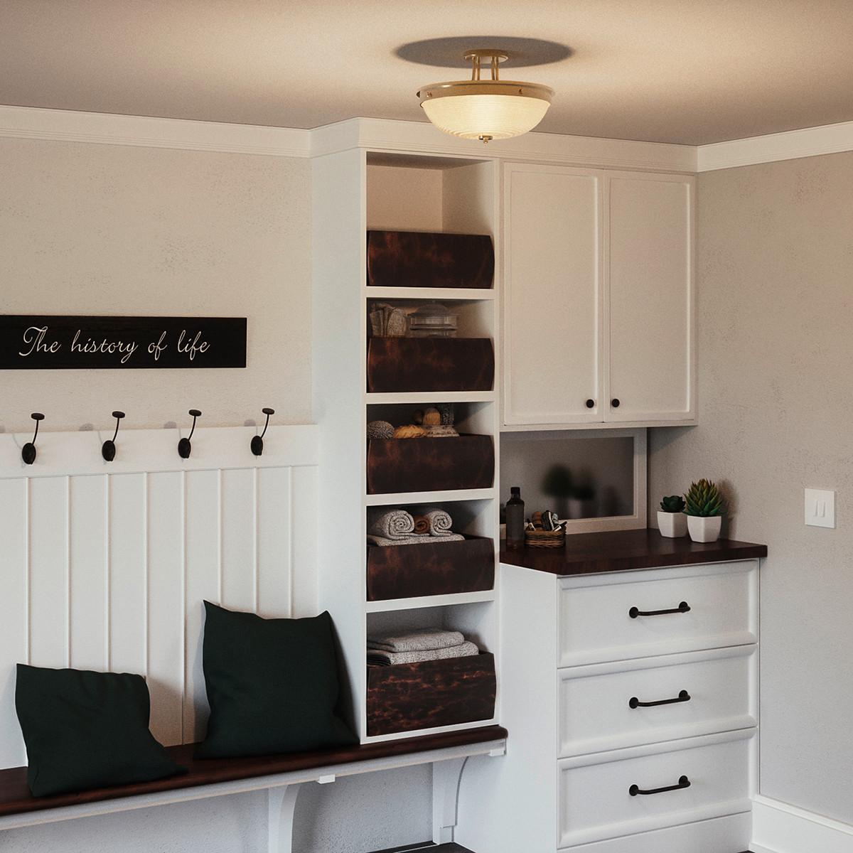 Deckenleuchte Qz-Mantle-Sf-Ws - Messingfarben, LIFESTYLE, Glas/Metall (32.7/24.6cm) - Elstead Lighting