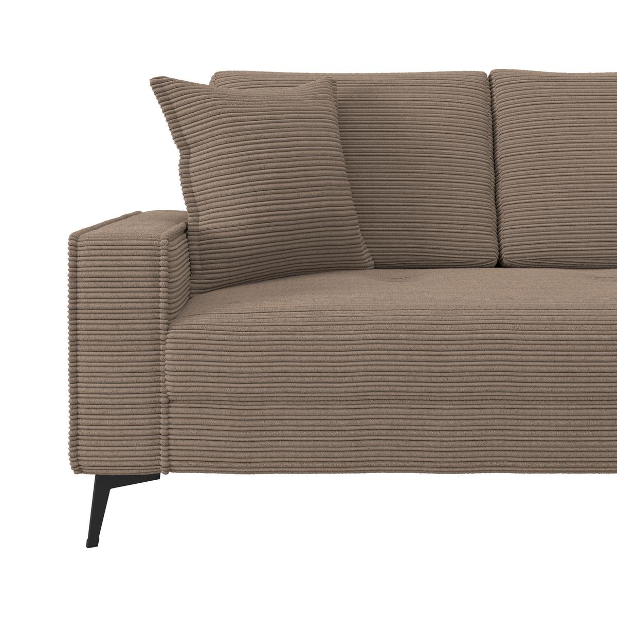 Ecksofa Zero Braun 286x173 cm - Schwarz/Braun, Trend, Textil (286/173cm)