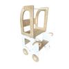Kombihochstuhl Trolley Step Stool Weiss/natur - Weiß/Naturfarben, Basics, Holz (38/90/40cm)