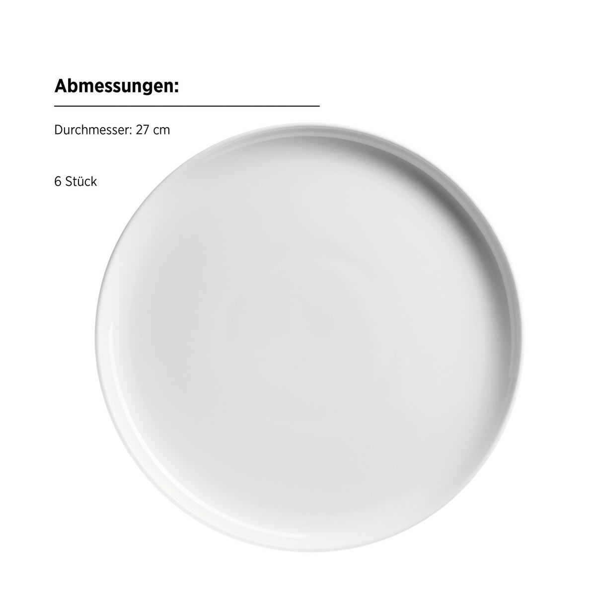 Tellerset Navina Weiß, 18-Teilig - Weiß, Trend, Keramik - Mäser