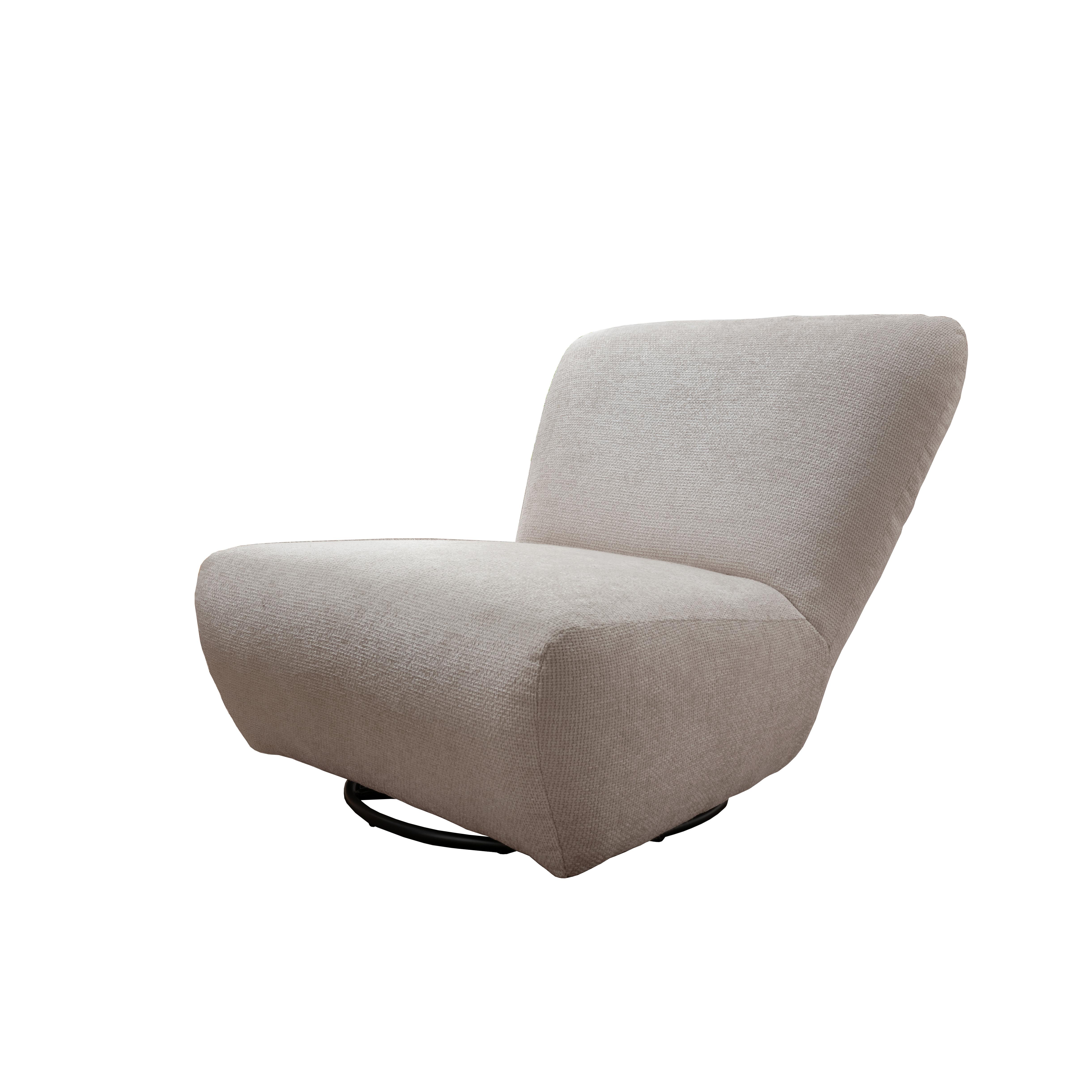 Xxl-sessel Cremallo Weiß Wippfunktion, Drehbar, B: 95cm - Schwarz/Weiß, Trend, Textil (95/77/94cm) - Livetastic