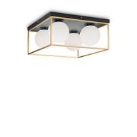 Deckenleuchte Lingotto L: 45,5 cm 4-Flammig - Messingfarben, Design, Glas/Metall (45,5/21,5/45,5cm) - Ideal Lux