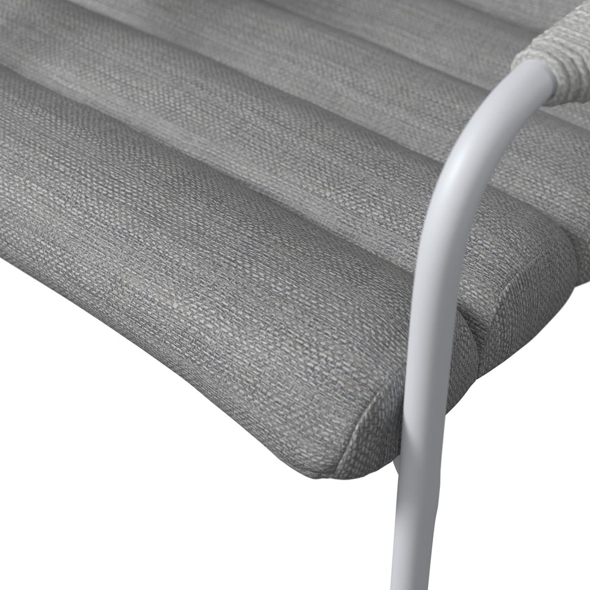 LOUNGEGARNITUR VISBY - Hellgrau/Weiß, MODERN, Textil/Metall (138/73/82.5cm) - Beldano