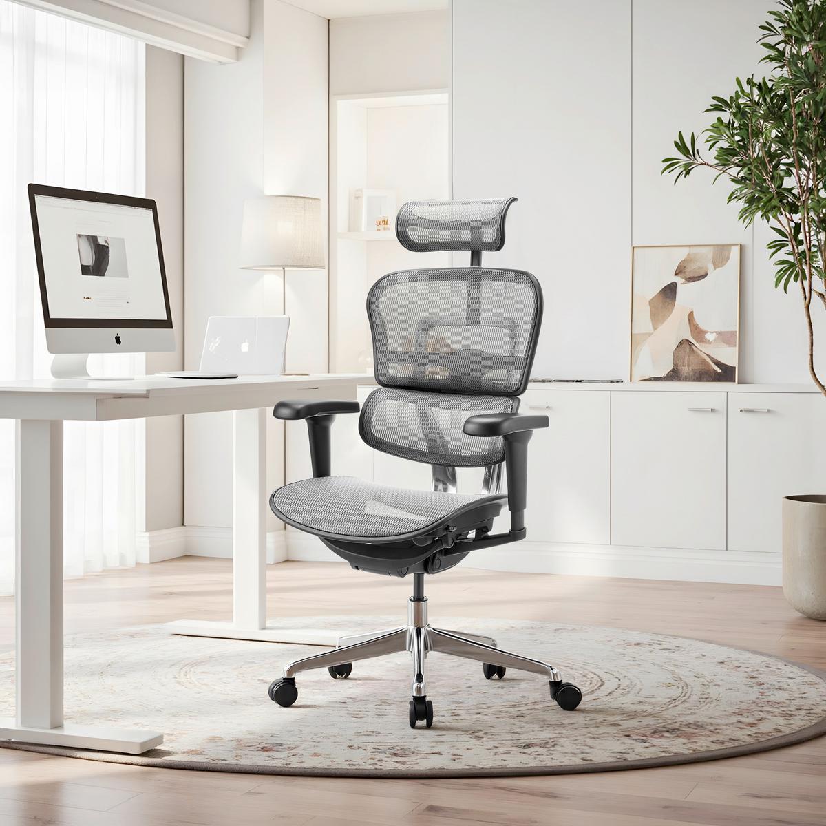 Drehstuhl Ergohuman Ultra Gen Schwarz/Grau B: 65cm - Silberfarben/Schwarz, MODERN, Kunststoff/Textil (65/132/60cm) - MID.YOU