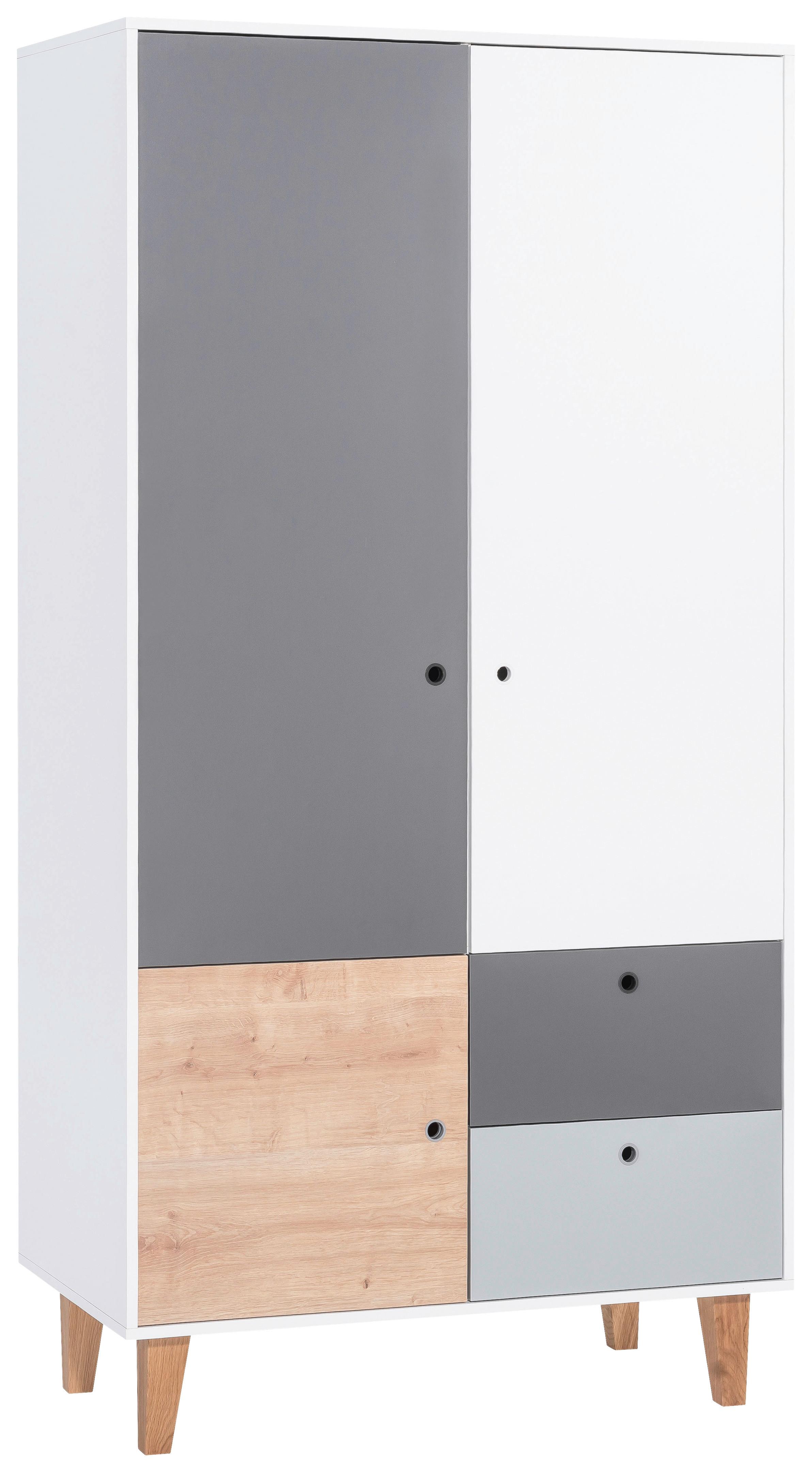 Kleiderschrank Concept - Eichefarben/Graphitfarben, MODERN, Holz/Holzwerkstoff (103,5/201,5/55cm) - MID.YOU