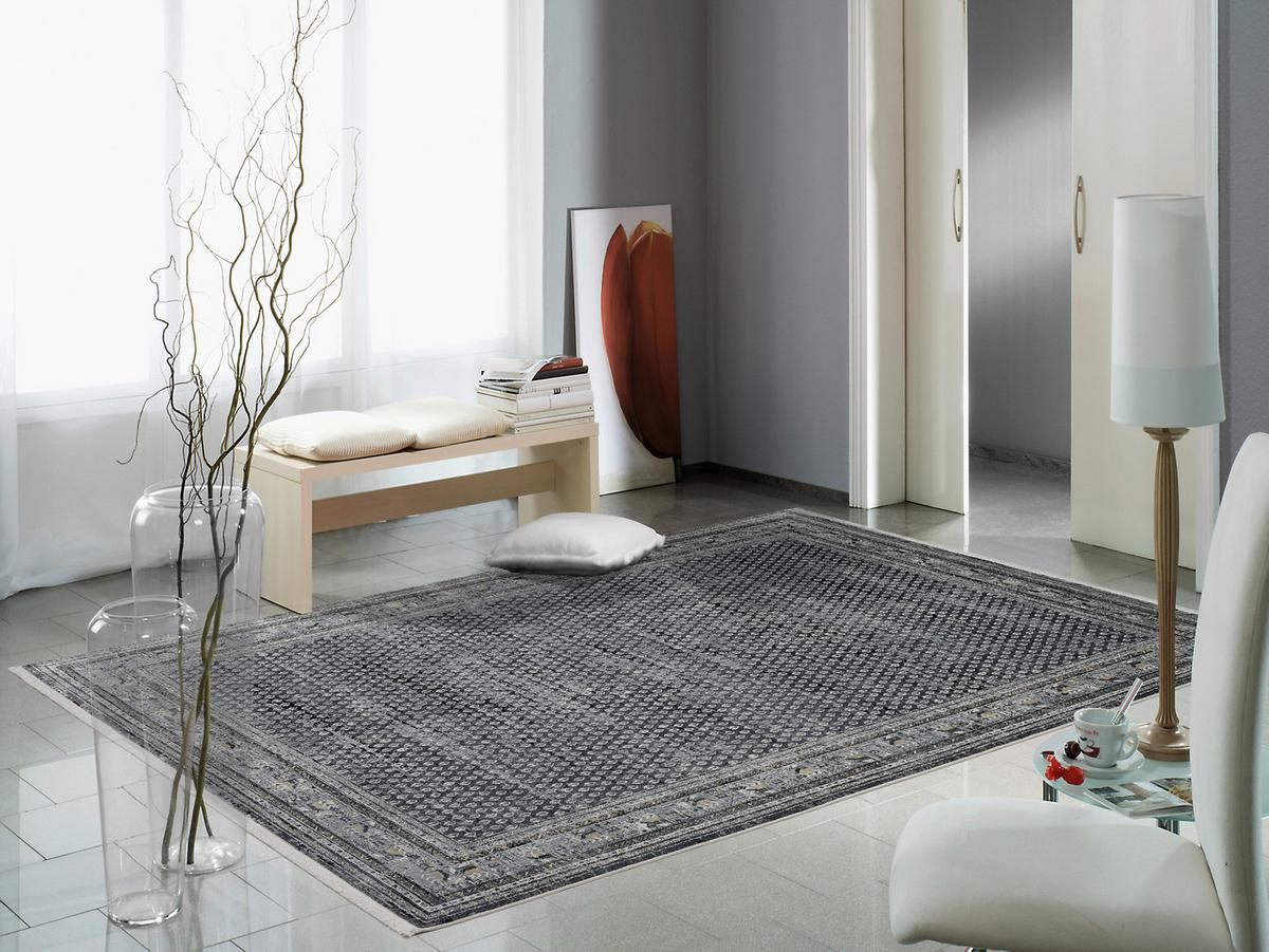 WEBTEPPICH MONZA - Dunkelgrau, KONVENTIONELL, Textil (67/130cm) - Dieter Knoll