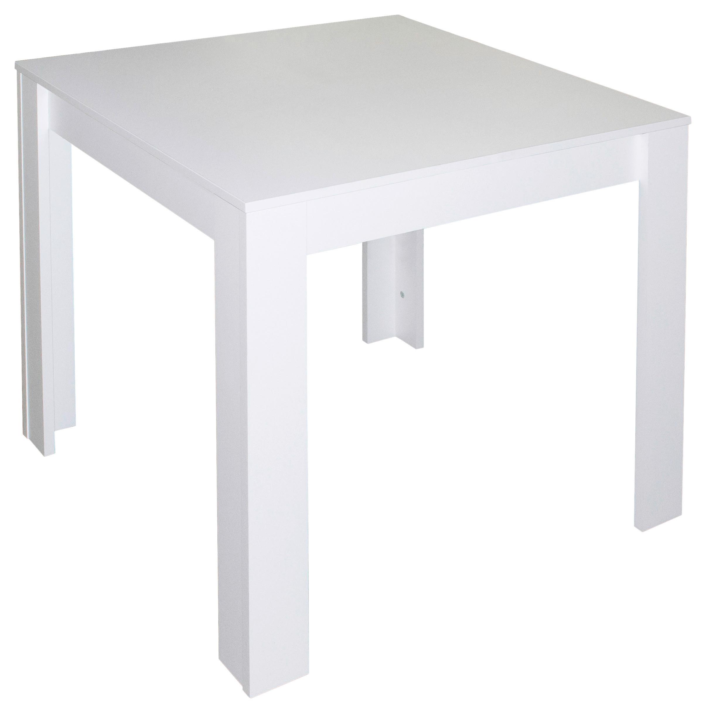 Esstisch Weiß, L: 80 cm - Weiß, MODERN, Holzwerkstoff (80/80/75cm) - Livetastic