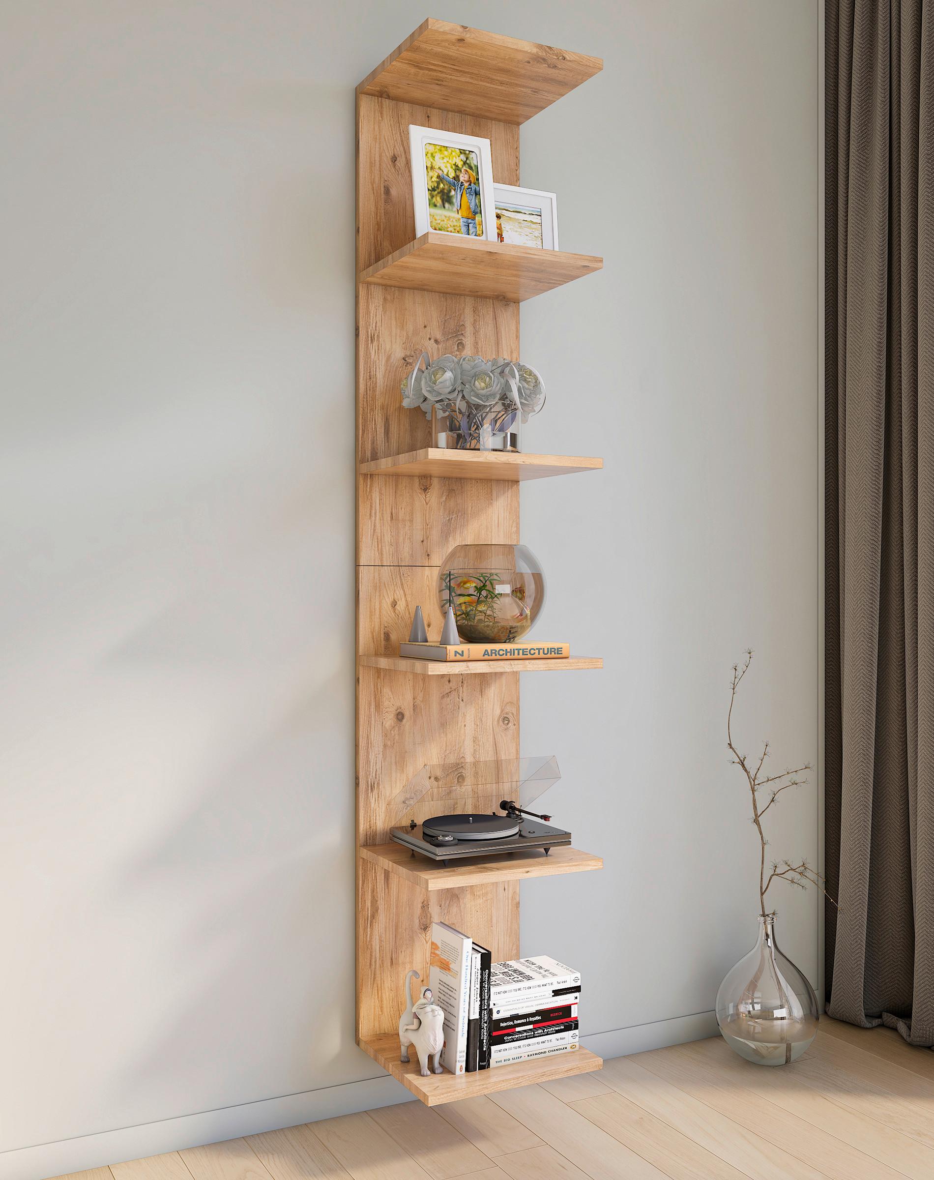 Regál Laza š: 35 cm, dub medový - dub medový, Modern, kompozitné drevo (35/180/30cm) - MID.YOU