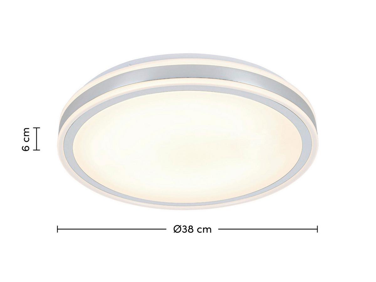STROPNÉ LED SVIETIDLO FARBI - biela/chrómová, Modern, kov/plast (38/38/6cm) - Mömax