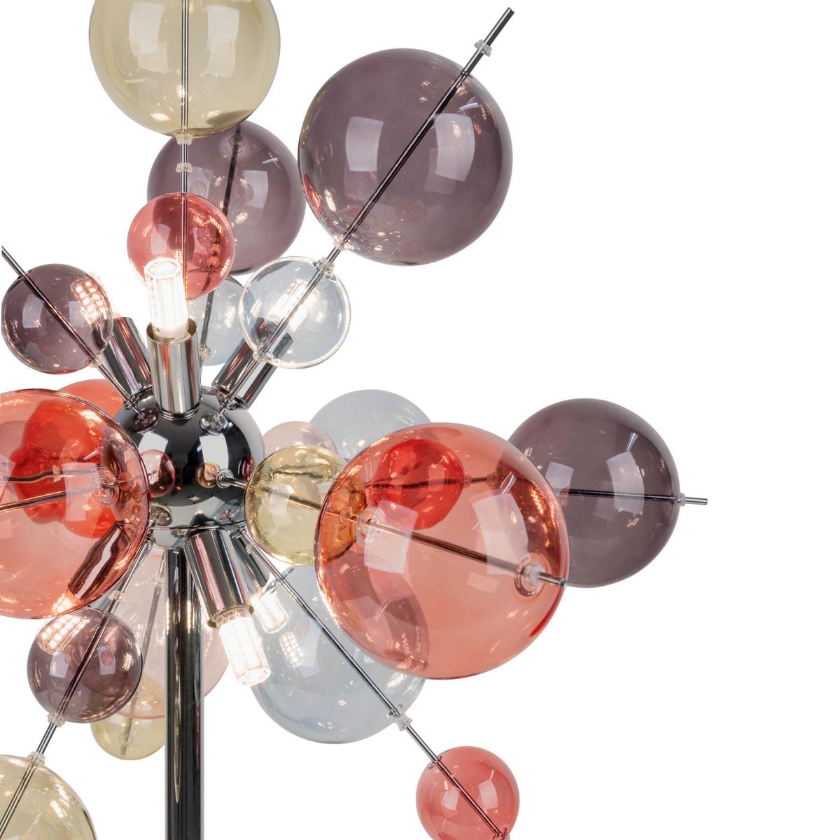 TISCHLEUCHTE Farbglas, Chrom - Chromfarben/Multicolor, Design, Glas/Metall (51/73cm) - Näve