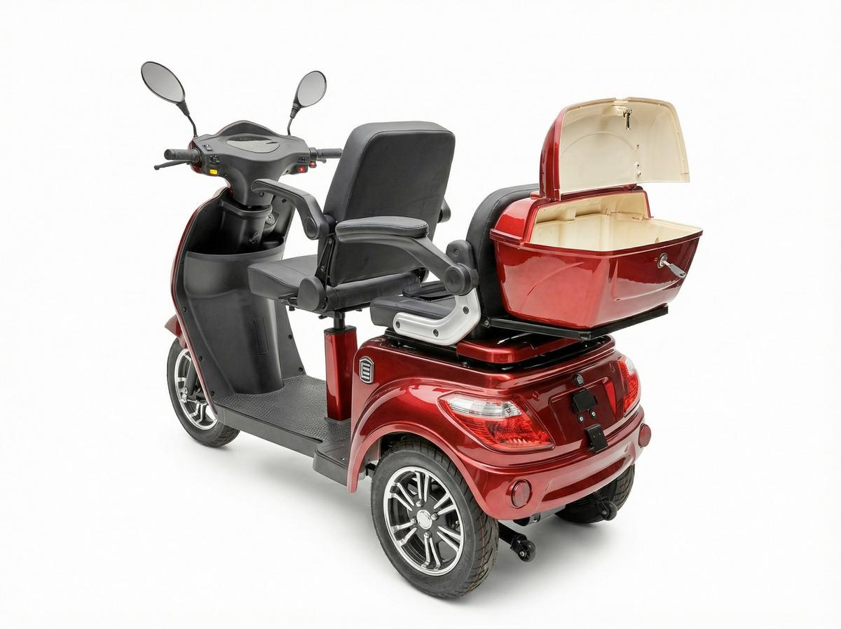 E-Seniorenmobil Billy 2.0 Blei-Akku, 3 Rad, 1000 Watt - Bordeaux, Basics, Metall (165/80/110cm)