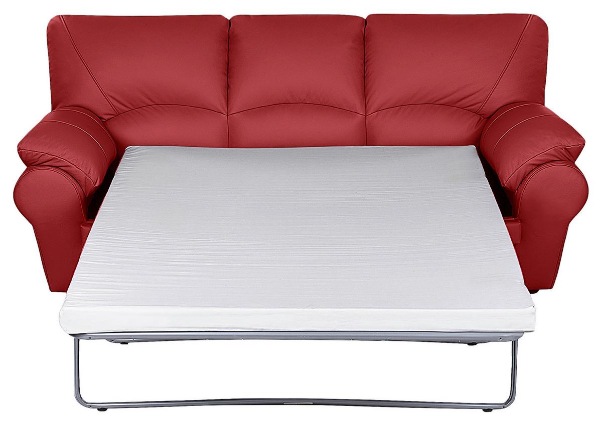 Schlafsofa Oslo Rot B: 205 cm - Rot/Schwarz, Design, Leder (205/92/85cm) - Livetastic