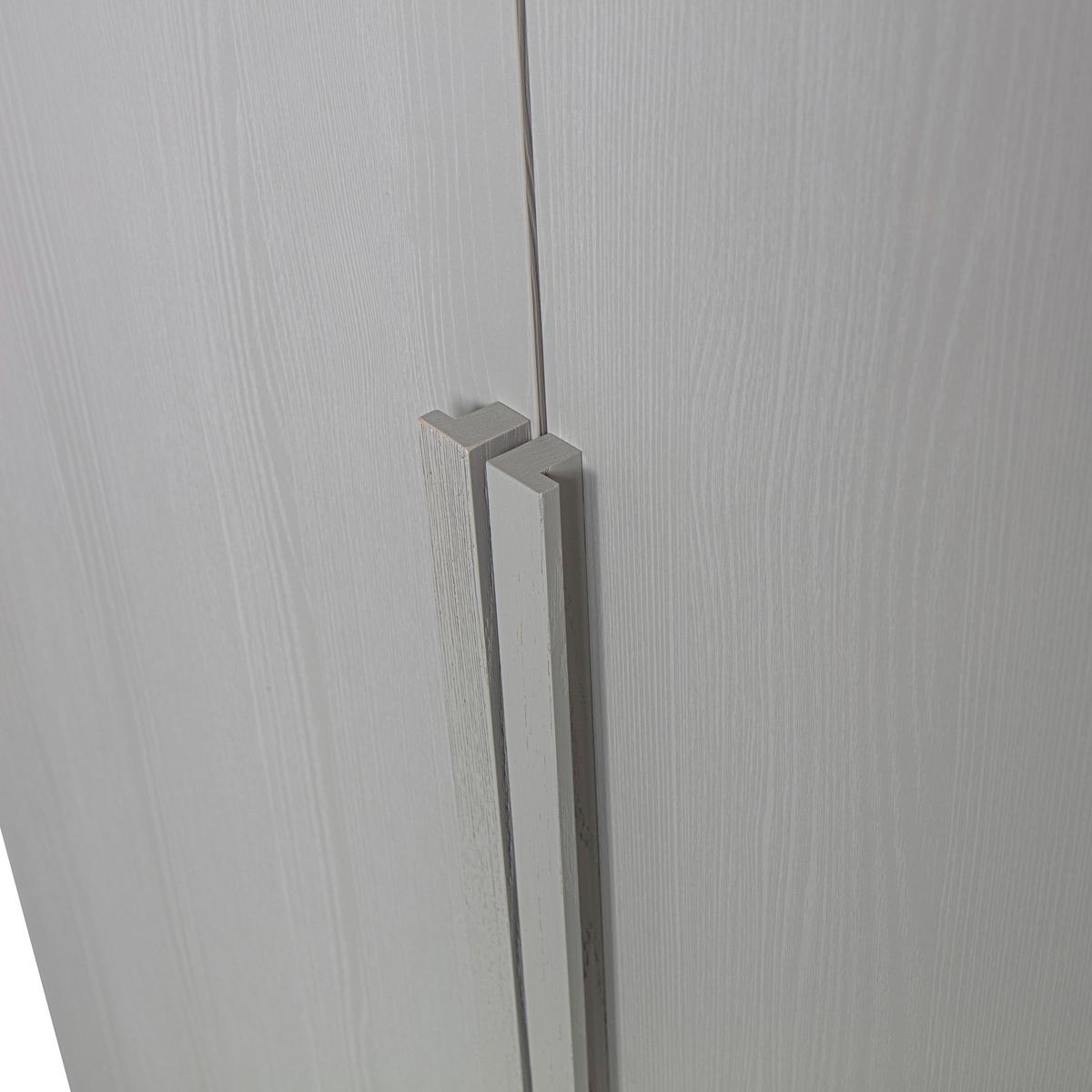 Drehtürenschrank Rens, Grau B: 110 cm - Walnussfarben/Grau, Design, Holz (110/210/58cm) - Livetastic