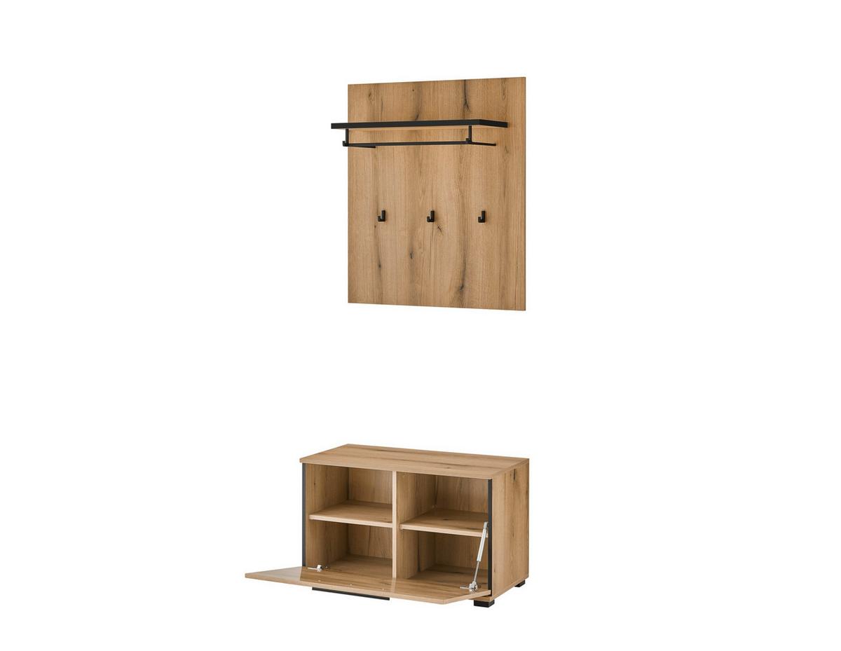Garderobe Cantara Eichefarben B: 80cm - Eichefarben, MODERN, Holzwerkstoff (80/200/39cm) - MID.YOU